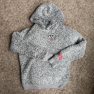 Victoria’s Secret Pink 5th and Ocean embroidered sherpa hoodie Wisconsin Badgers